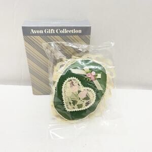 Vintage Avon Satin and Lace Green Sachet RARE Sealed New In Package With Box